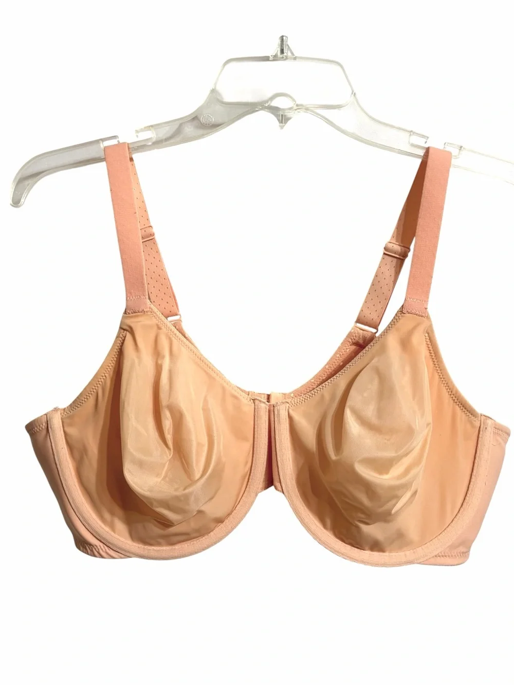 Wacoal Back Appeal Underwire Bra Womens 40D Peach Lightly Lined Lace Breathable